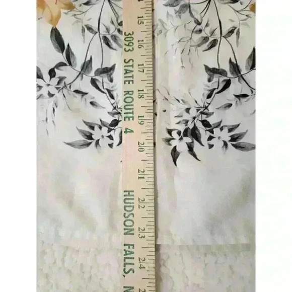 Talbots Linen Skirt Womens 6 Petite Floral Pleated Lined White Red Office Casual - Picture 10 of 15